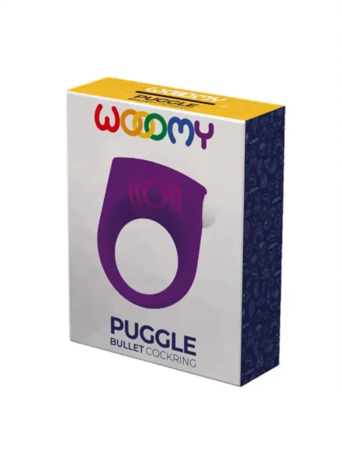 Эрекционное кольцо Puggle с вибрацией фиолетовое от WOOOMY — фото 4
