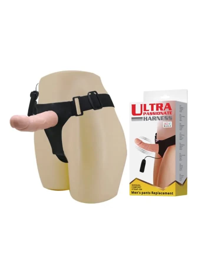 Страпон с вибрацией и пультом управления Ultra Passionate Harness (18×5 см)