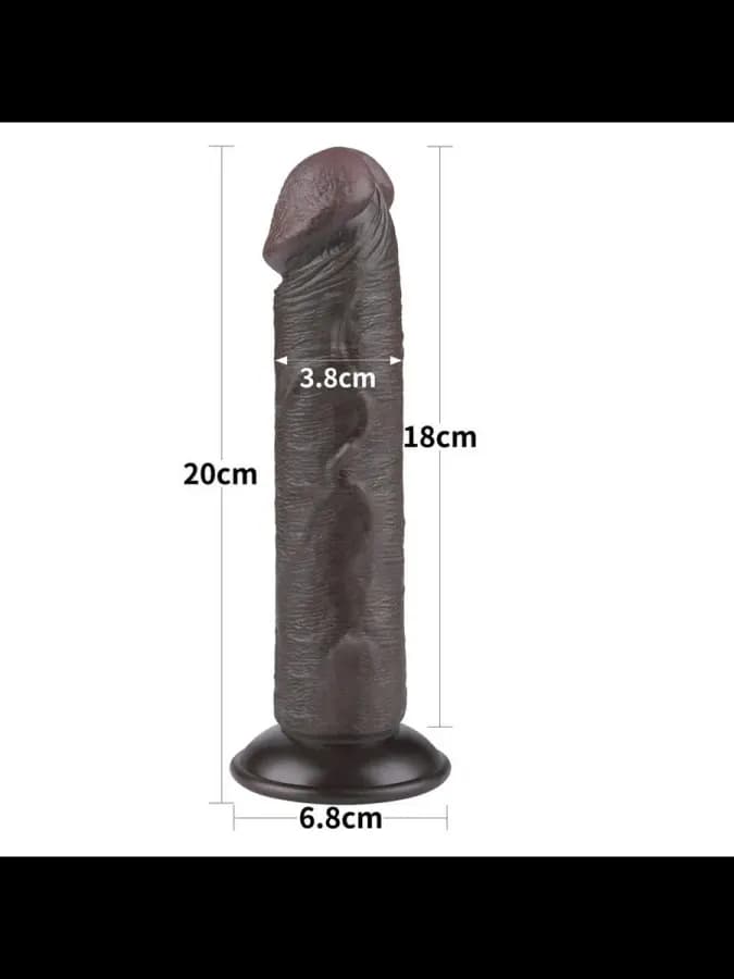 Реалистичный фаллоимитатор Lovetoy Sliding Skin (20×3,8 см) с двойной плотностью черный — фото 3