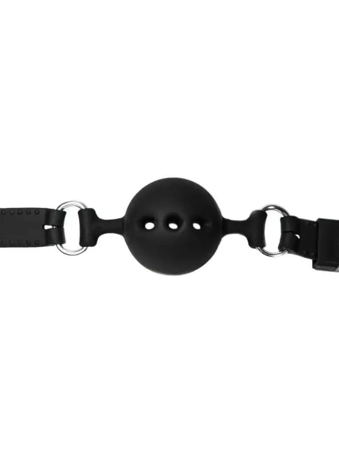 Кляп шарик BDSM 4.5 см силиконовый для ролевых игр, чёрный — фото 4