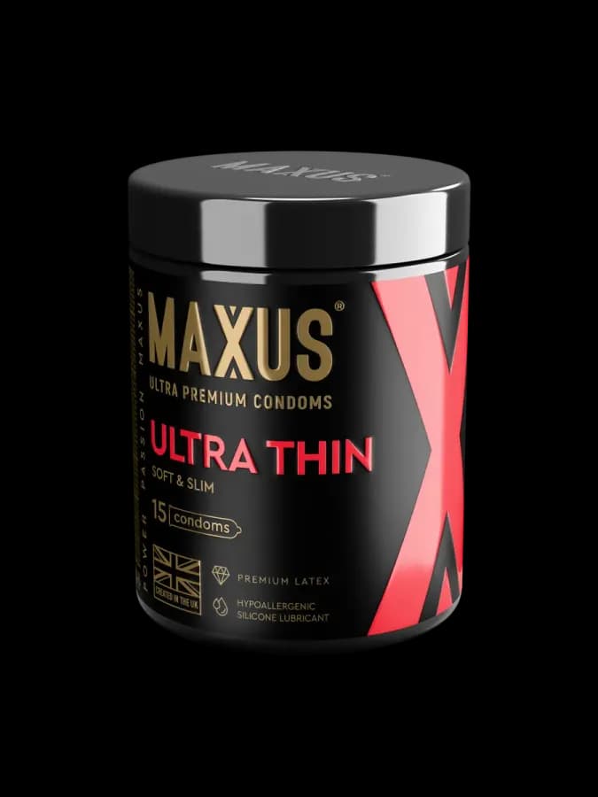 Презервативы MAXUS Ultra Thin ультратонкие с кейсом в подарок 15 шт