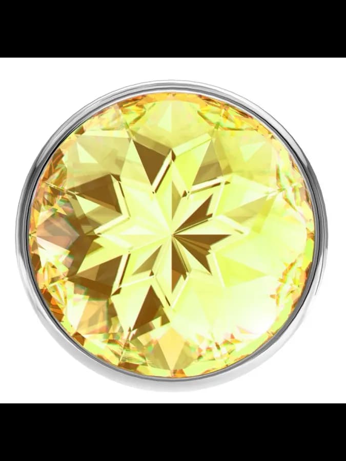 Анальная пробка Diamond Yellow Sparkle Large — фото 3