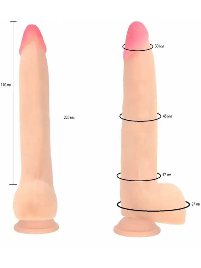 Фаллоимитатор на присоске Human Form телесный 20.5 см — фото 3