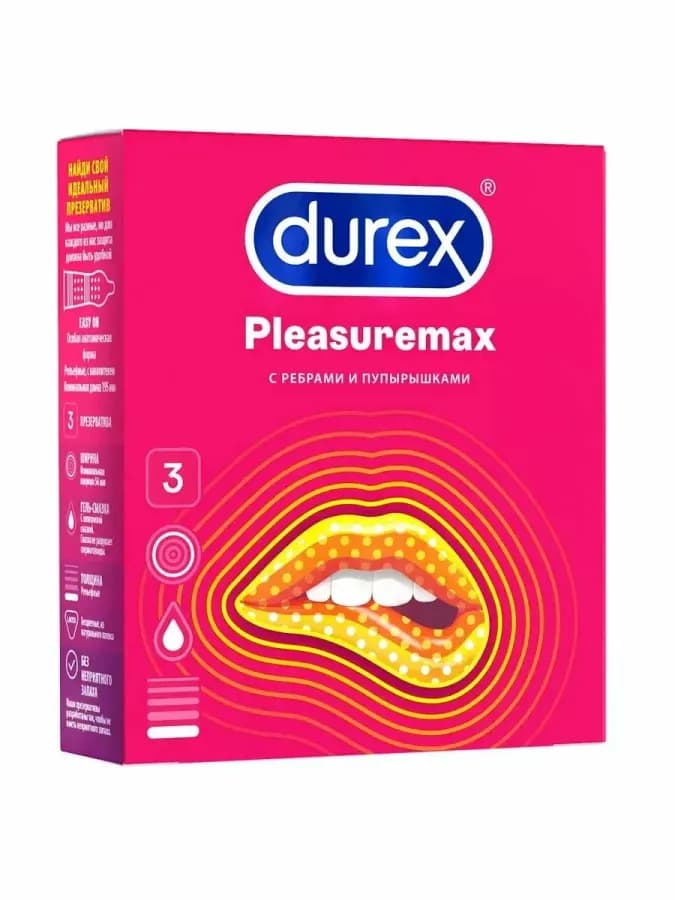 Презервативы pleasuremax с ребрами и пупырышками 3 шт — фото 3