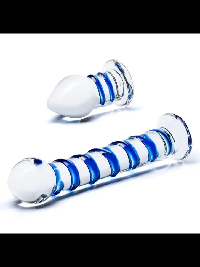 Swirly Dildo & Buttplug Set — набор из 2 стеклянных игрушек — фото 3