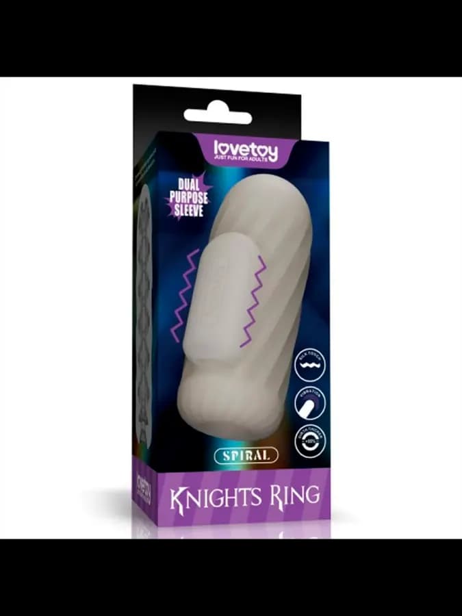 Мастурбатор-насадка с вибрацией Lovetoy Knights Ring Spiral, 13,5*5,5 см