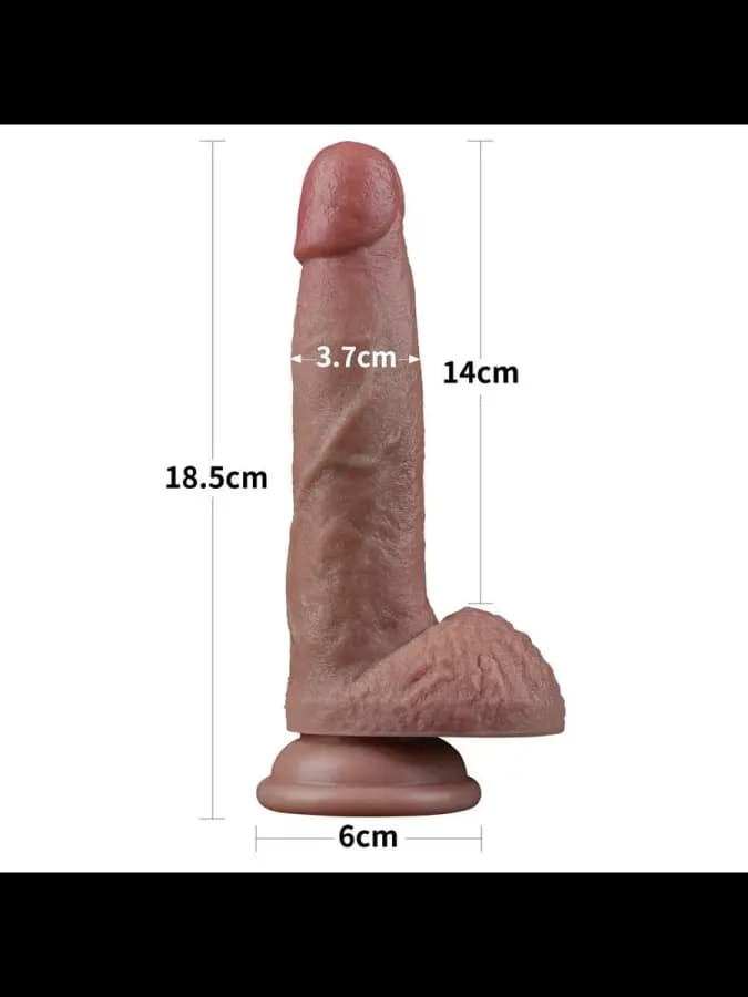 Фаллоимитатор Lovetoy (18,5×3,7 см) с двойной плотностью — фото 2