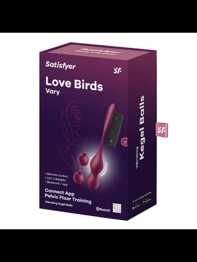 Тренажер Кегеля Satisfyer Love Birds Vary (Connect App) бордовый — фото 3