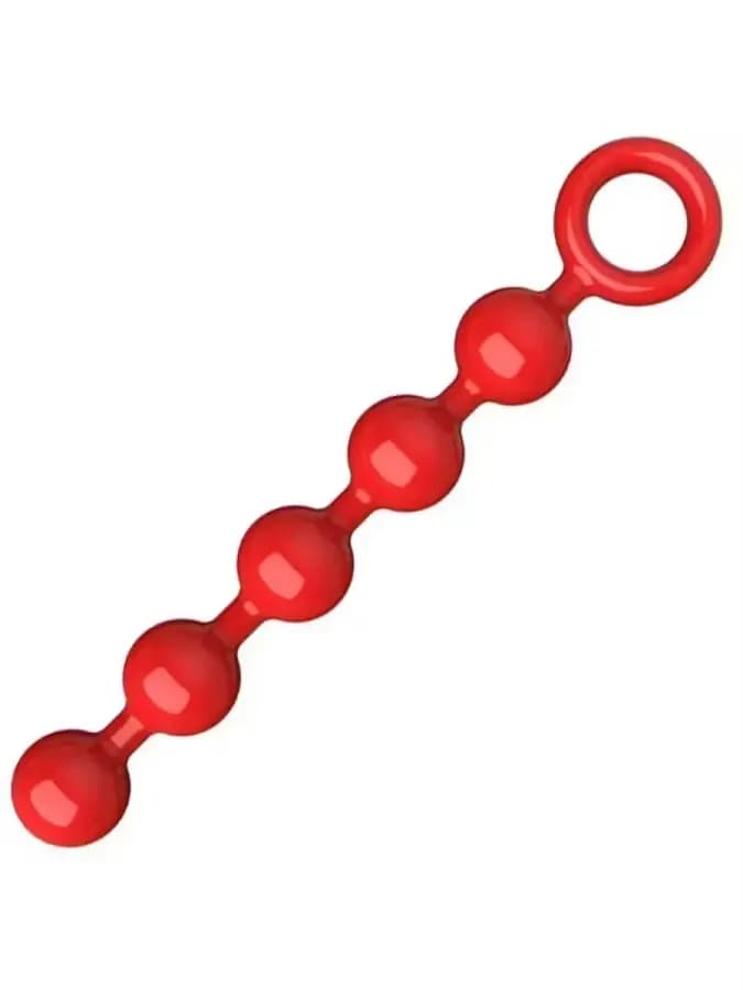 Большая анальная цепочка "BIG RED ANAL BEADS" 28см — фото 2