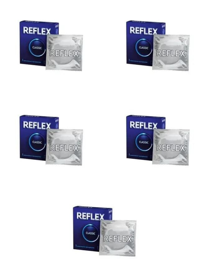 Презервативы из натурального латекса reflex classic в с 5 шт