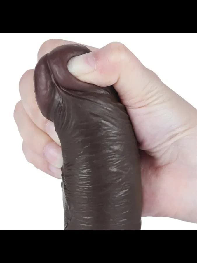 Реалистичный фаллоимитатор Lovetoy Sliding Skin (20×3,8 см) с двойной плотностью черный — фото 2