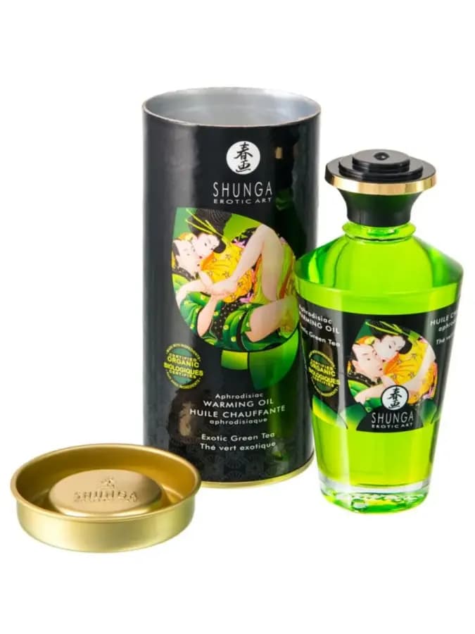 Массажное возбуждающее масло Organic Зеленый чай 100 мл — фото 4