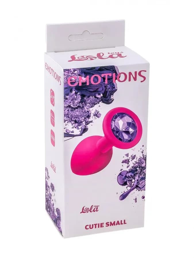 Анальная пробка Emotions Cutie Small Pink dark purple crysta