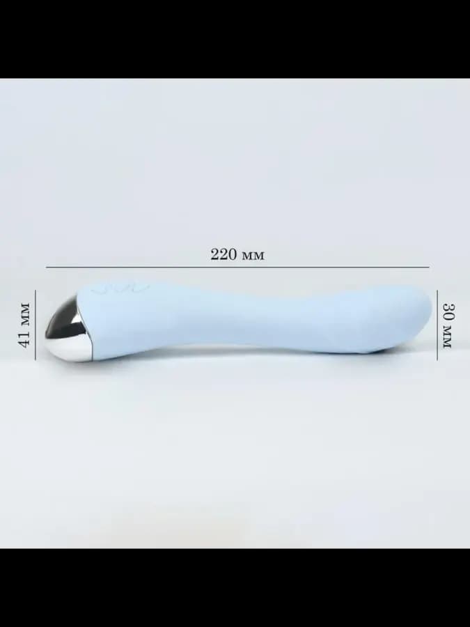 Вибратор 22×3 см, массажный, 10 режимов, ЗУ USB, голубой — фото 3