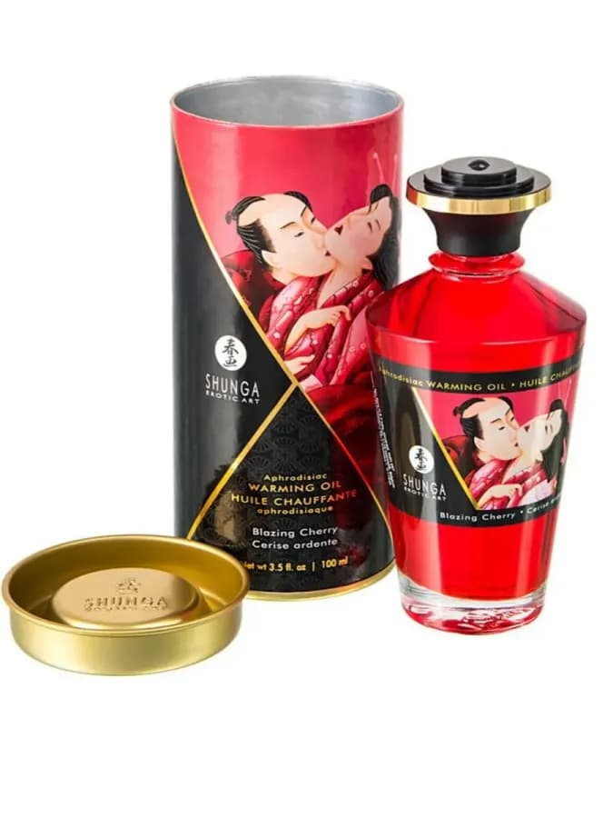 Массажное интимное масло Shunga с ароматом вишни, 100 мл — фото 1