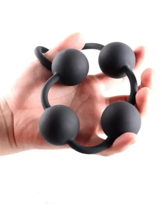 Большая анальная цепочка BIG BLACK ANAL BEADS 39см — фото 1
