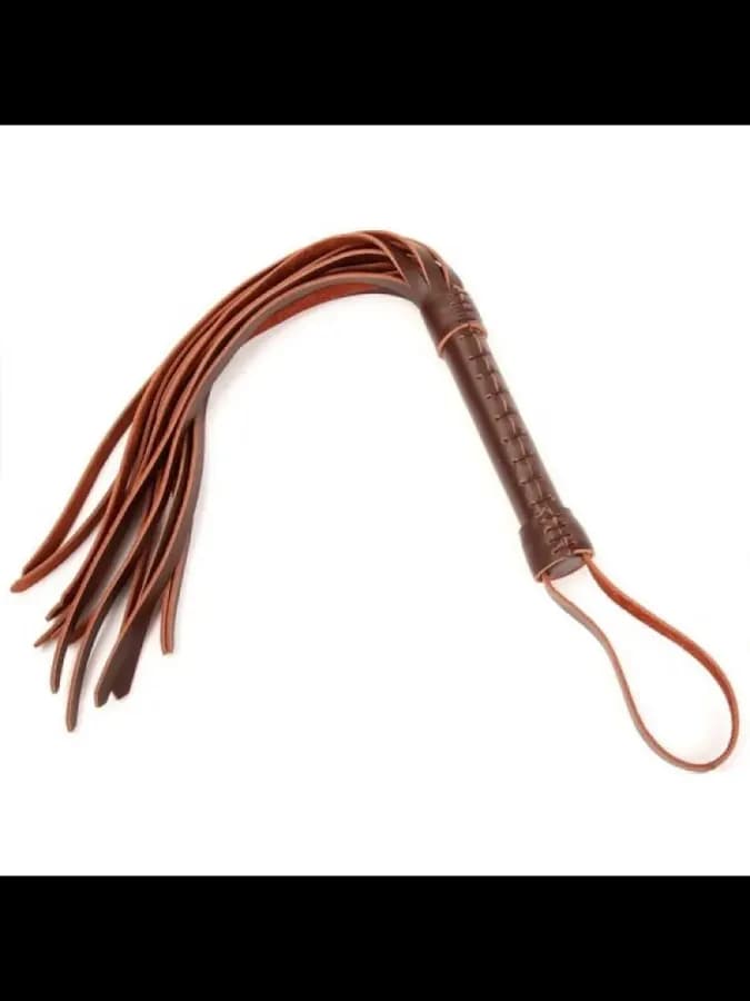 Коричневая кожаная плеть с рукояткой Brown Leather Flogger