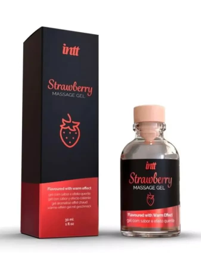 Массажное масло «Intt Strawberry» с согревающим эффектом — фото 1