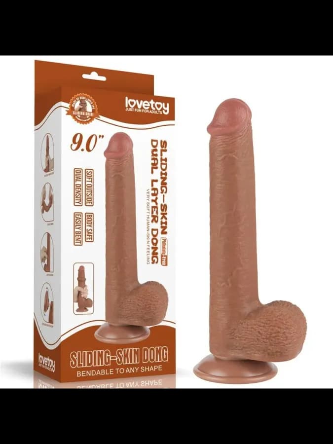 Реалистичный фаллоимитатор Lovetoy Sliding Skin (22×3,7 см)