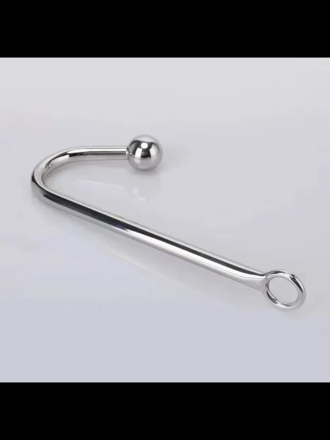 Анальный крюк с 1 шариком фиксатором БДСМ и поводком — фото 4