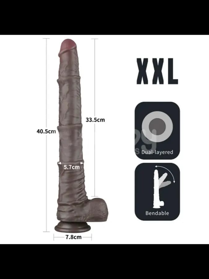 Реалистичный фаллоимитатор Lovetoy KING SIZED (33,5×5,7 см) с двойным покрытием, чёрный — фото 2