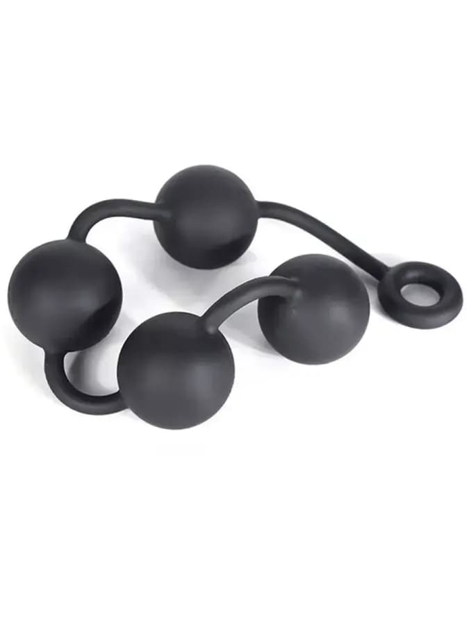 Большая анальная цепочка BIG BLACK ANAL BEADS 39см — фото 5