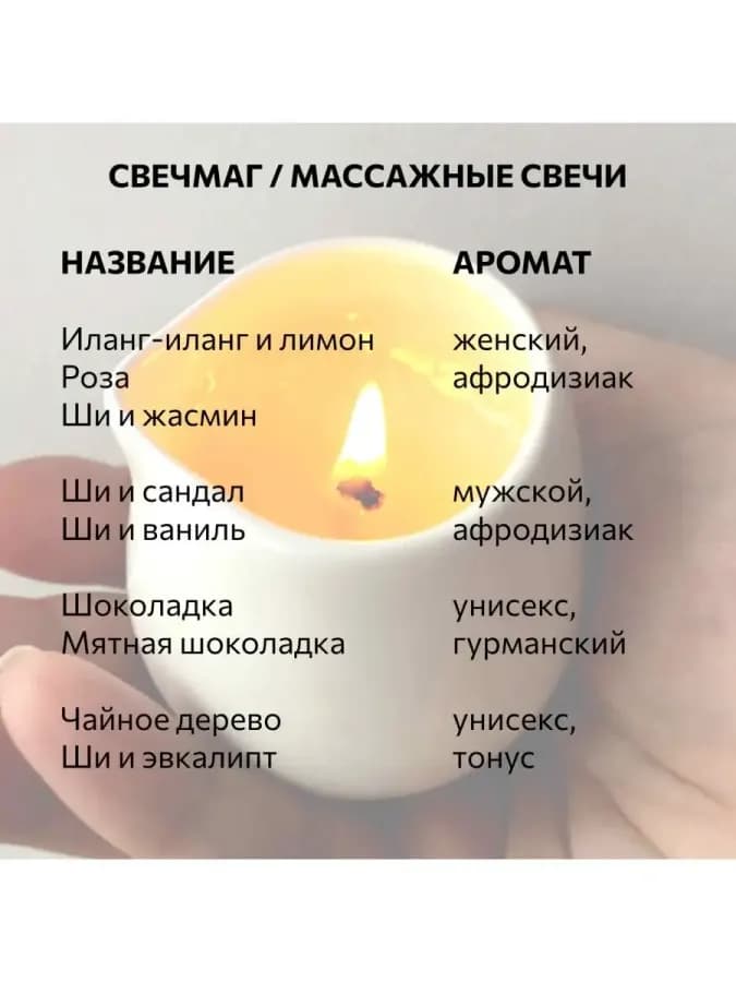 Свеча массажная с маслом ши, мятой и эвкалиптом — фото 3