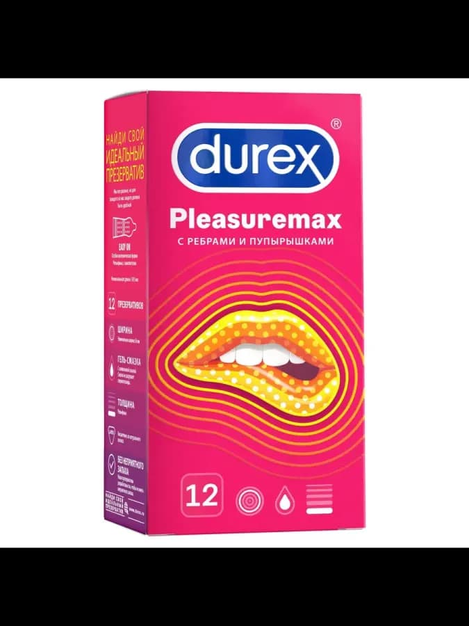 Презервативы с ребрами пупырышками Pleasuremax 12шт -1 уп