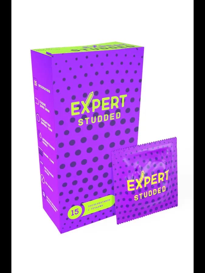 Презервативы EXPERT Studded, облегающие, точечные, 15 шт — фото 2