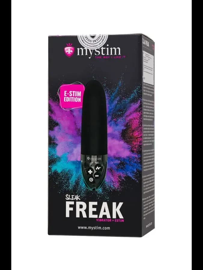 Черный вибратор с электростимуляцией Sleak Freak - 14 см — фото 5