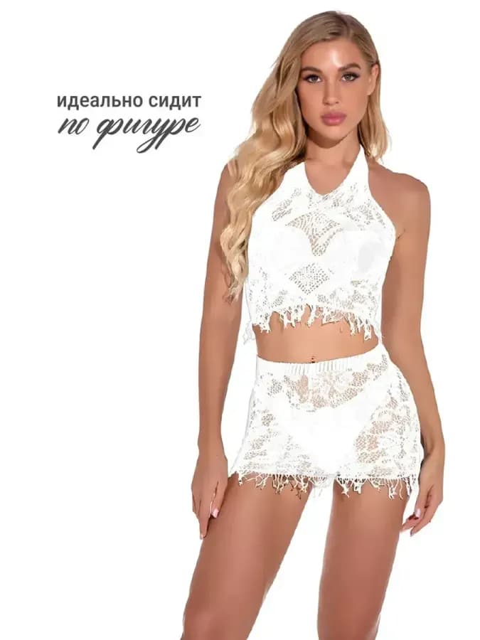 Эротическое белье кружевное комплект для пляжа и секса — фото 4
