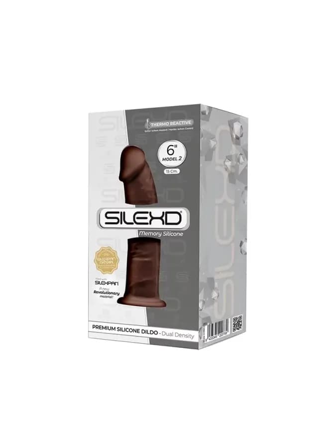 Реалистичный фаллоимитатор SilexD Model 2 (15,4×3,5 см) с двойной плотностью коричневый — фото 4