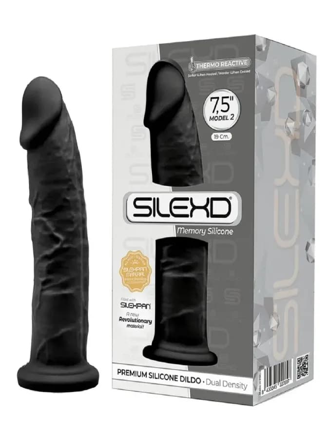 Фаллоимитатор SileXD Model 2 7,5 на присоске черный 19,2 см