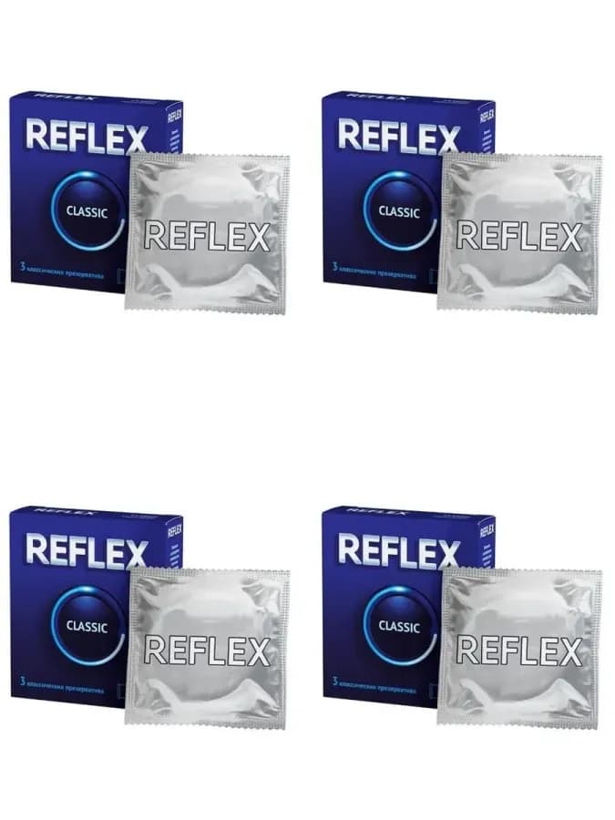 Презервативы из натурального латекса reflex classic в с 4 шт