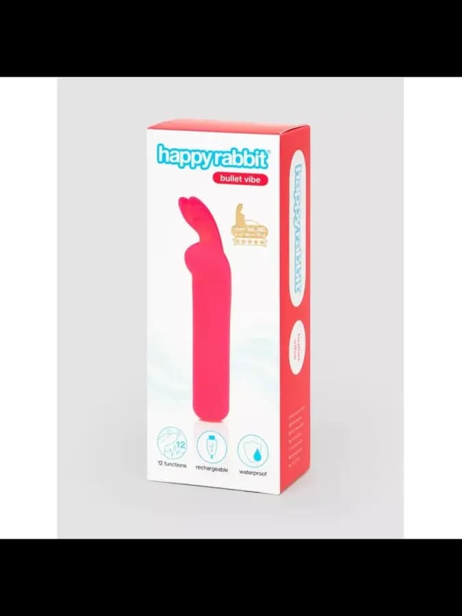Вибропуля Happy Rabbit розовая, силикон, 11,3 см, диаметр