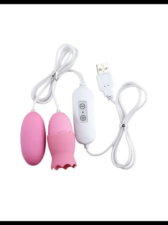 Виброяйца с насадкой для сосков и клитора, 12 режимов, USB — фото 1