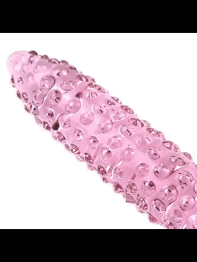 Фаллоимитатор двусторонний Pickle стекло розовый 16 см — фото 3