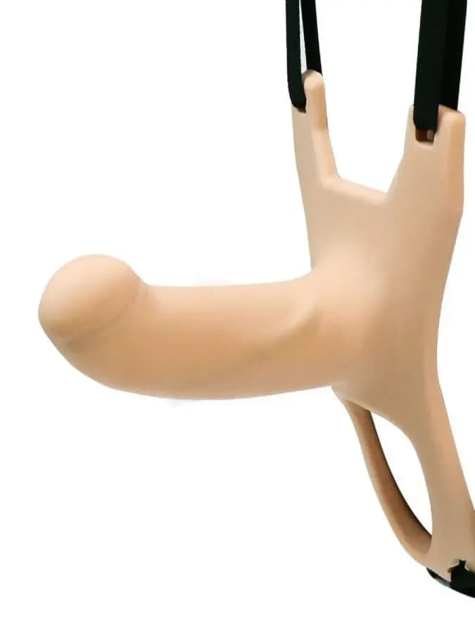 Фаллопротез поясной Strap-On полый силикон телесный 13,5 см — фото 5