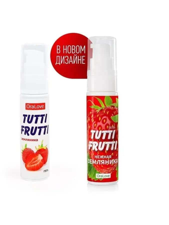 Гель-смазка Tutti-frutti с земляничным вкусом - 30 гр — фото 2