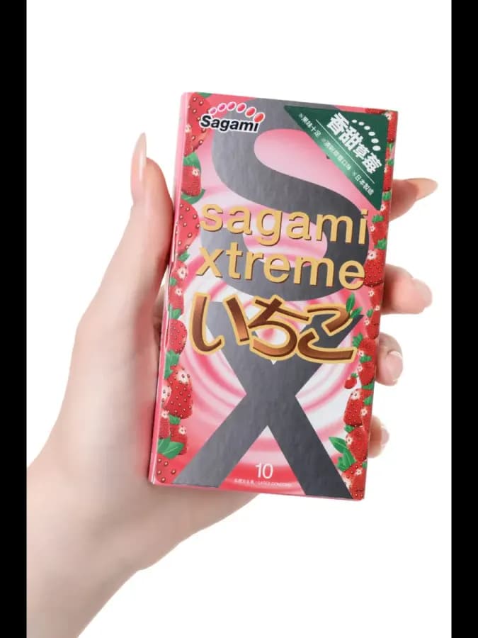 Презервативы Sagami xtreme strawberry 10 шт — фото 5