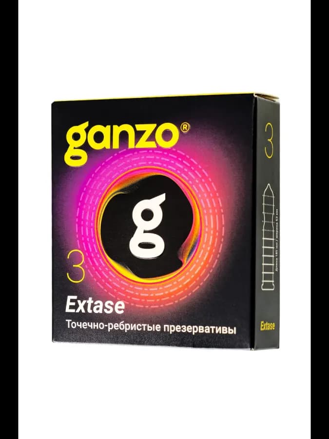 Презервативы точечно-ребристые Ganzo Extase 12 шт