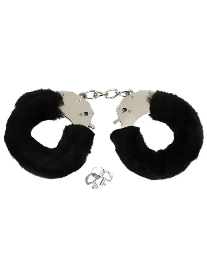 Меховые наручники, черные MMG Sex Toys — фото 1
