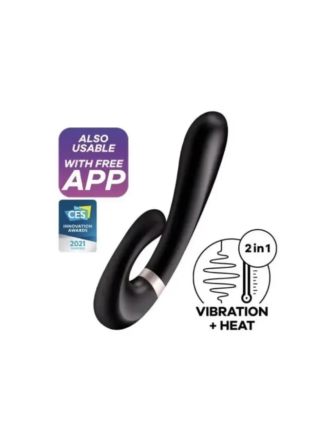 Смарт вибратор кролик с подогревом Satisfyer Heat Wave Connect App черный — фото 2