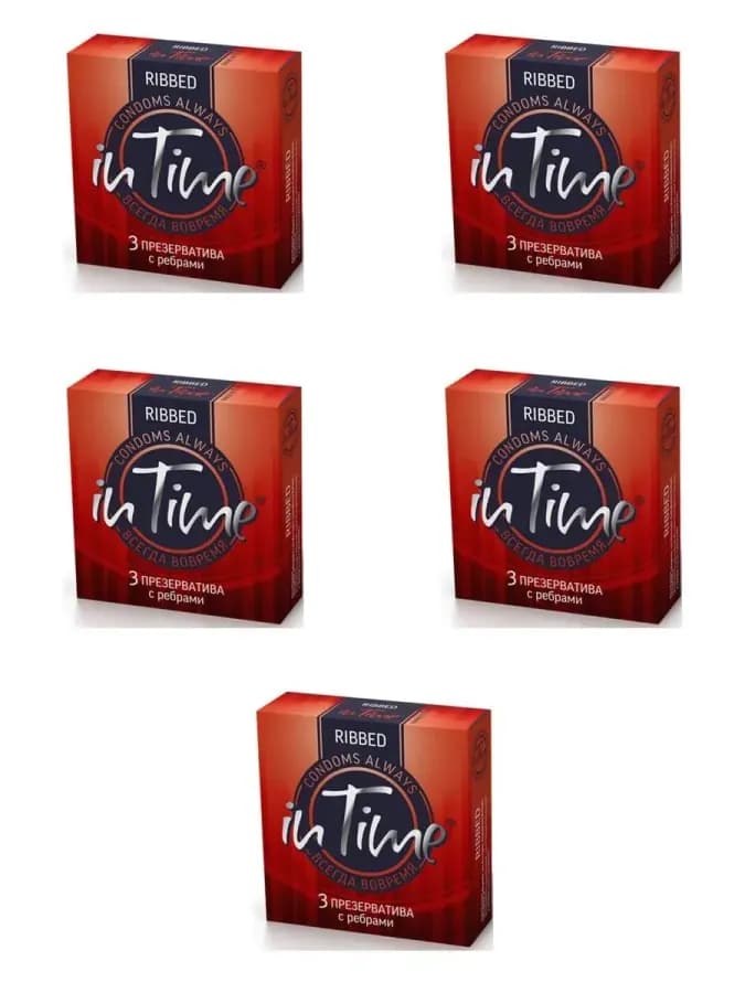 Презервативы из натурального латекса n3/in time ribbed 5 шт