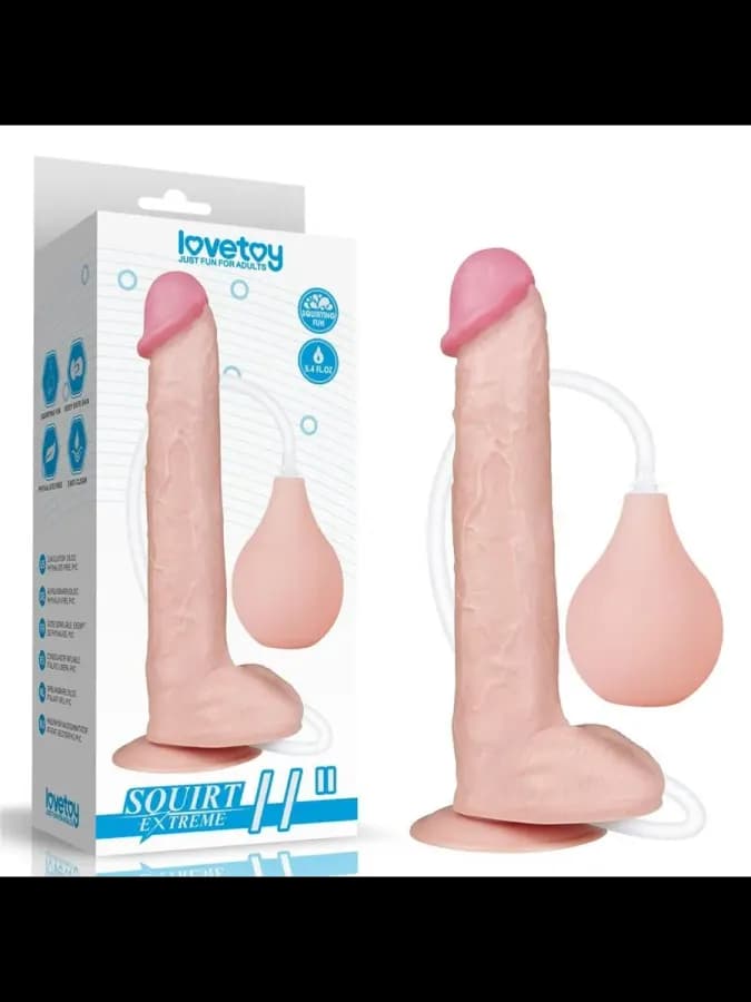Фаллоимитатор Lovetoy (28×4,8 см) с имитацией эякуляции черный