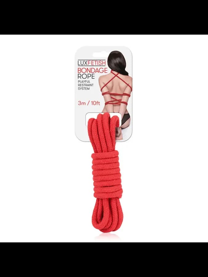 Красная хлопковая веревка 3 м для связывания "Bondage Rope" — фото 4