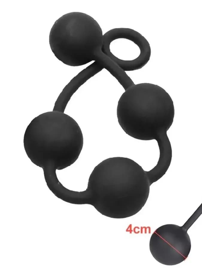 Большая анальная цепочка BIG BLACK ANAL BEADS 39см — фото 2