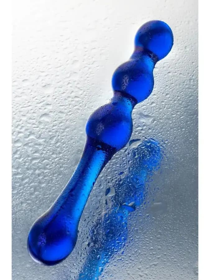 Двусторонний синий стимулятор из стекла Glass — фото 5