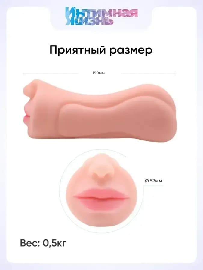 Мастурбатор стимулятор резиновый рот и вагина Жужа