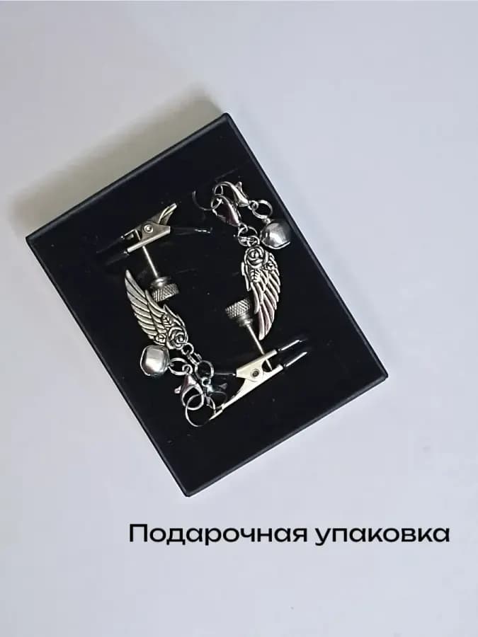 Зажимы на соски - крылья серебристые